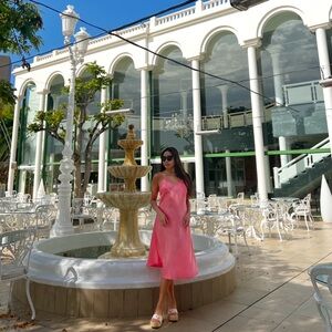 Pink Midi Slip Dress Vintage M